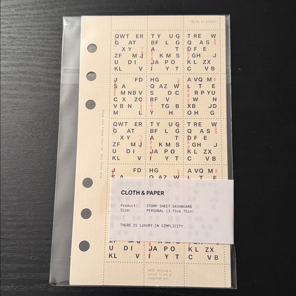 🏷️ Cloth & Paper Stampsheet Dashboard | Personal size